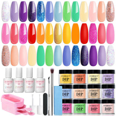 AZUREBEAUTY 31-pcs dip powder kit front view, ideal for at-home manicure