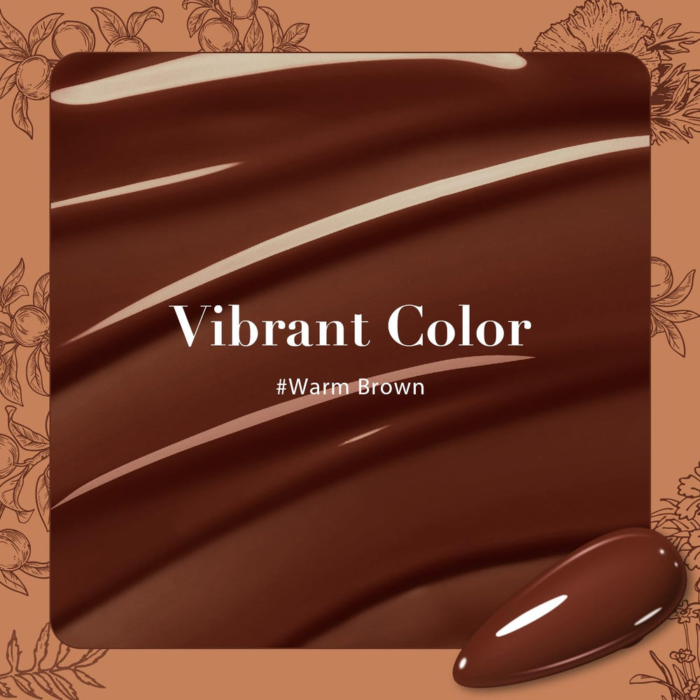 AZUREBEAUTY brown nail polish swatch highlights a gentle formula on healthy nails.