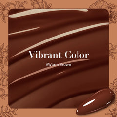 AZUREBEAUTY brown nail polish swatch highlights a gentle formula on healthy nails.