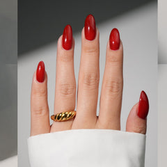 AzureBeauty Burgundy gloss bottle with quick-dry finish ideal for speedy at-home nails.