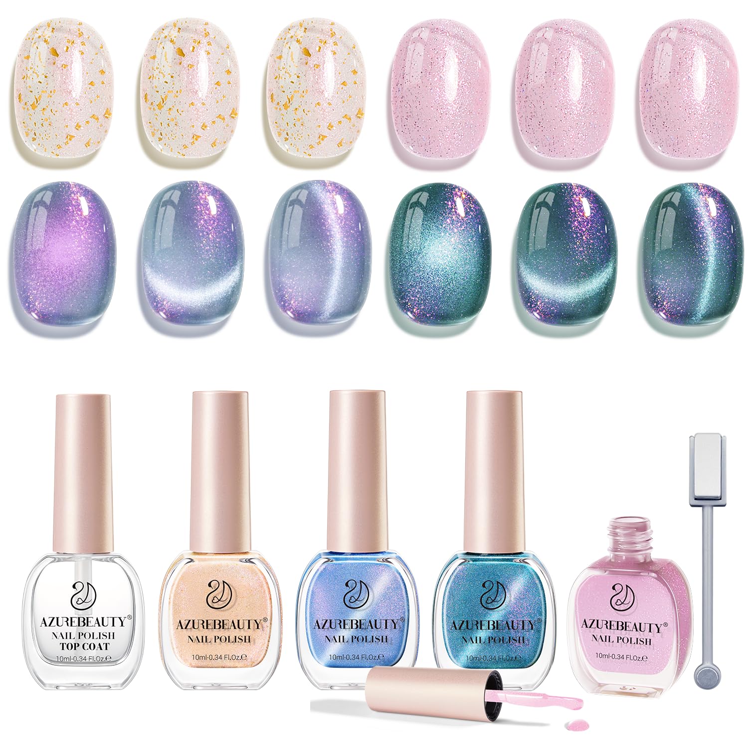 AZUREBEAUTY cat eye shades enhance depth for at-home nail art
