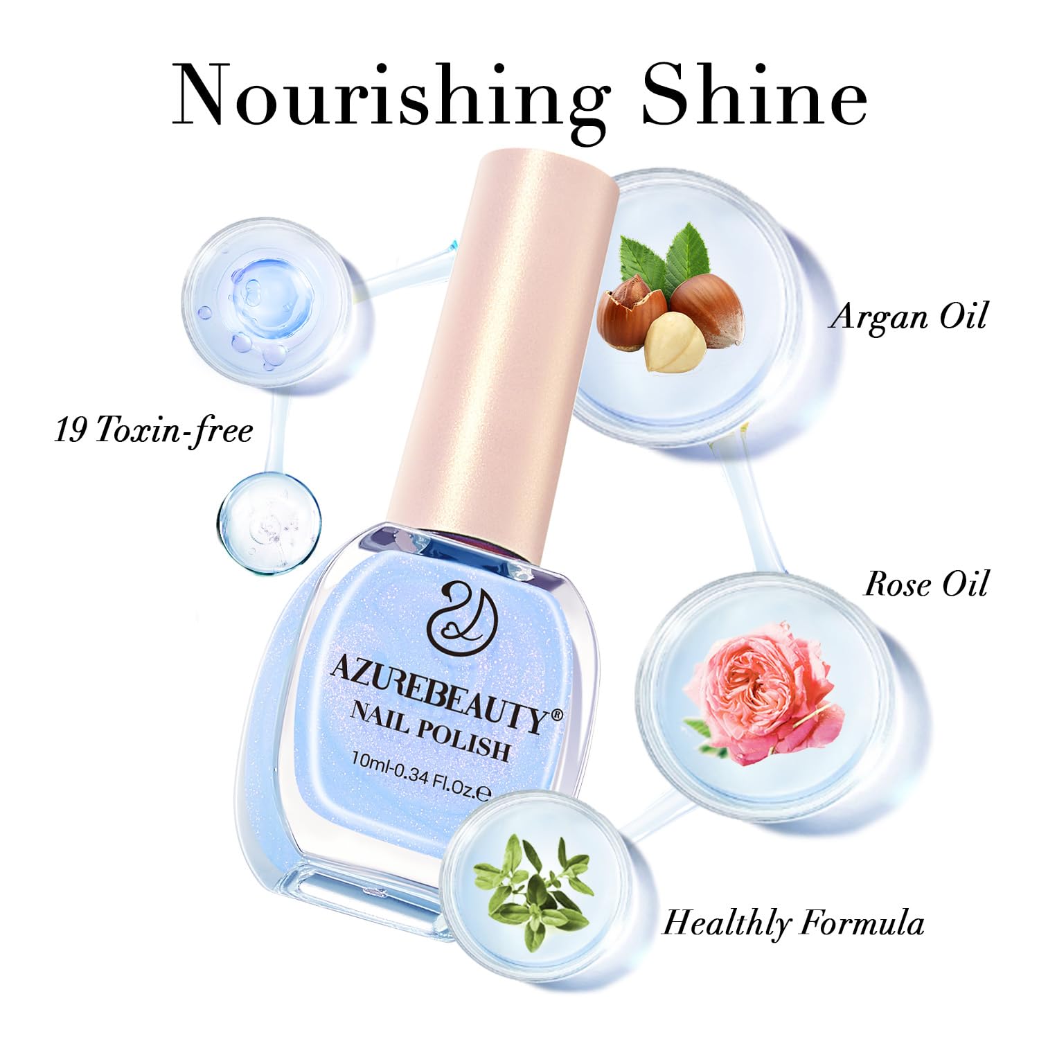 AzureBeauty Celestial Blue at-home manicure setup for easy DIY use.