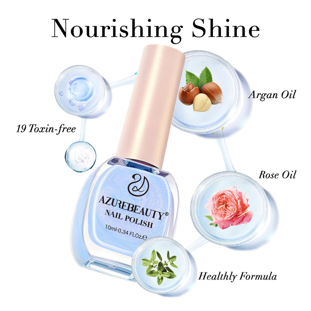 AzureBeauty Celestial Blue at-home manicure setup for easy DIY use.