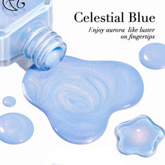 AzureBeauty Celestial Blue brush stroke shows smooth, even application.