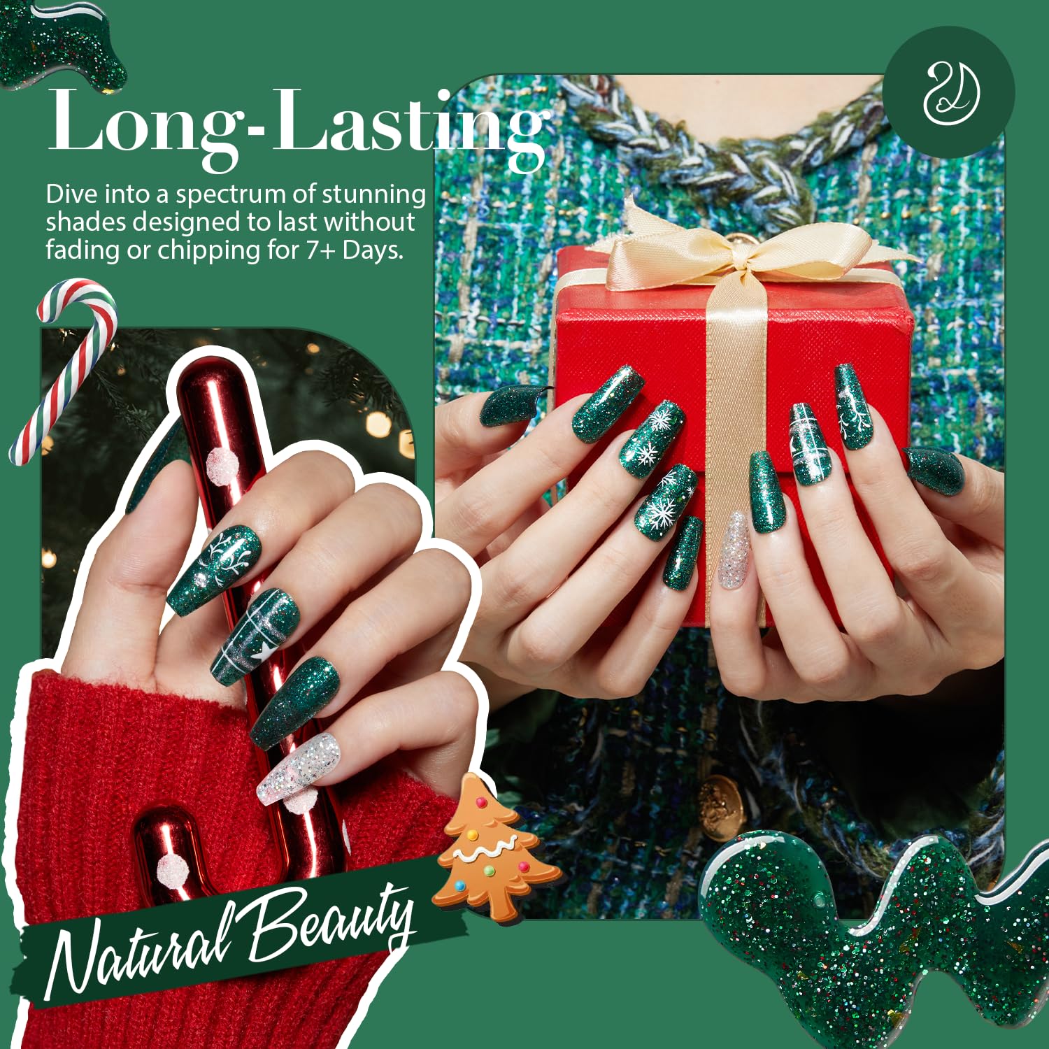 AZUREBEAUTY Christmas glitter particles add festive sparkle to nails