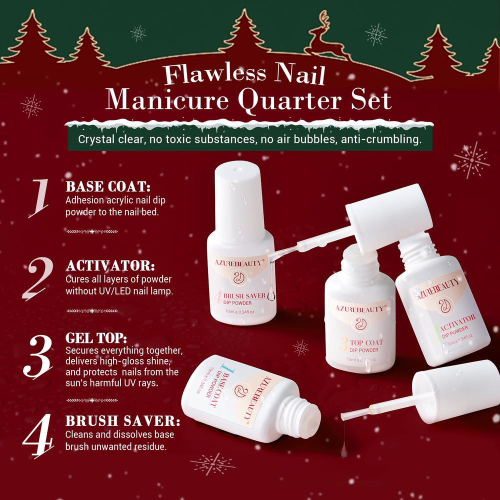 AZUREBEAUTY Christmas kit display showing a complete at-home manicure system.