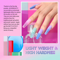 AZUREBEAUTY color-changing dip powder pink creates chic versatile nail art.