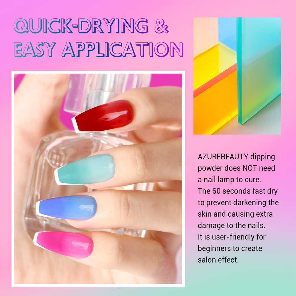 AZUREBEAUTY color-changing dip powder red for bold design options.