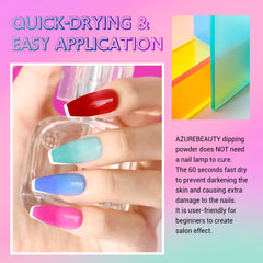 AZUREBEAUTY color-changing dip powder red for bold design options.