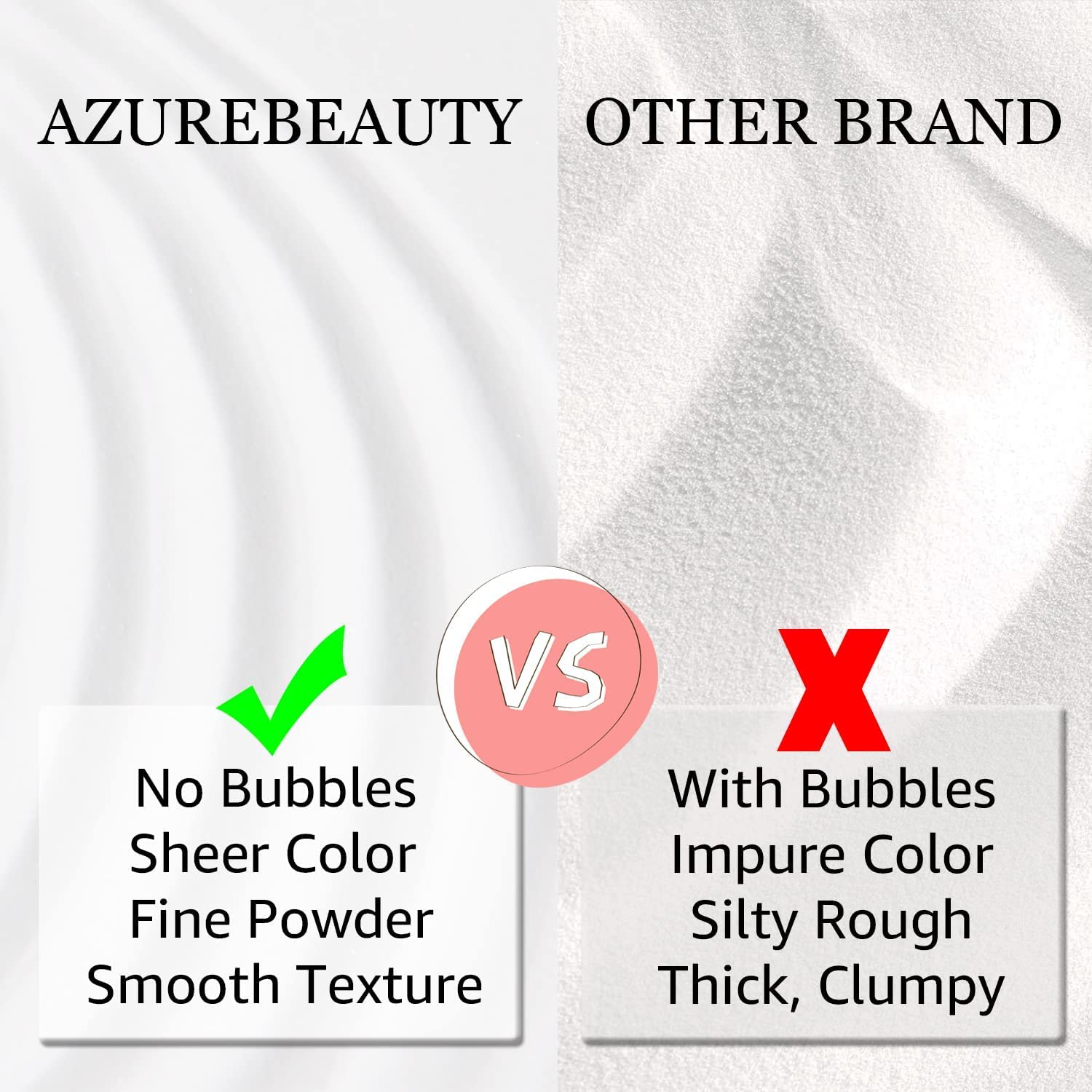 AZUREBEAUTY crystal clear powder on nails for quick-dip coverage