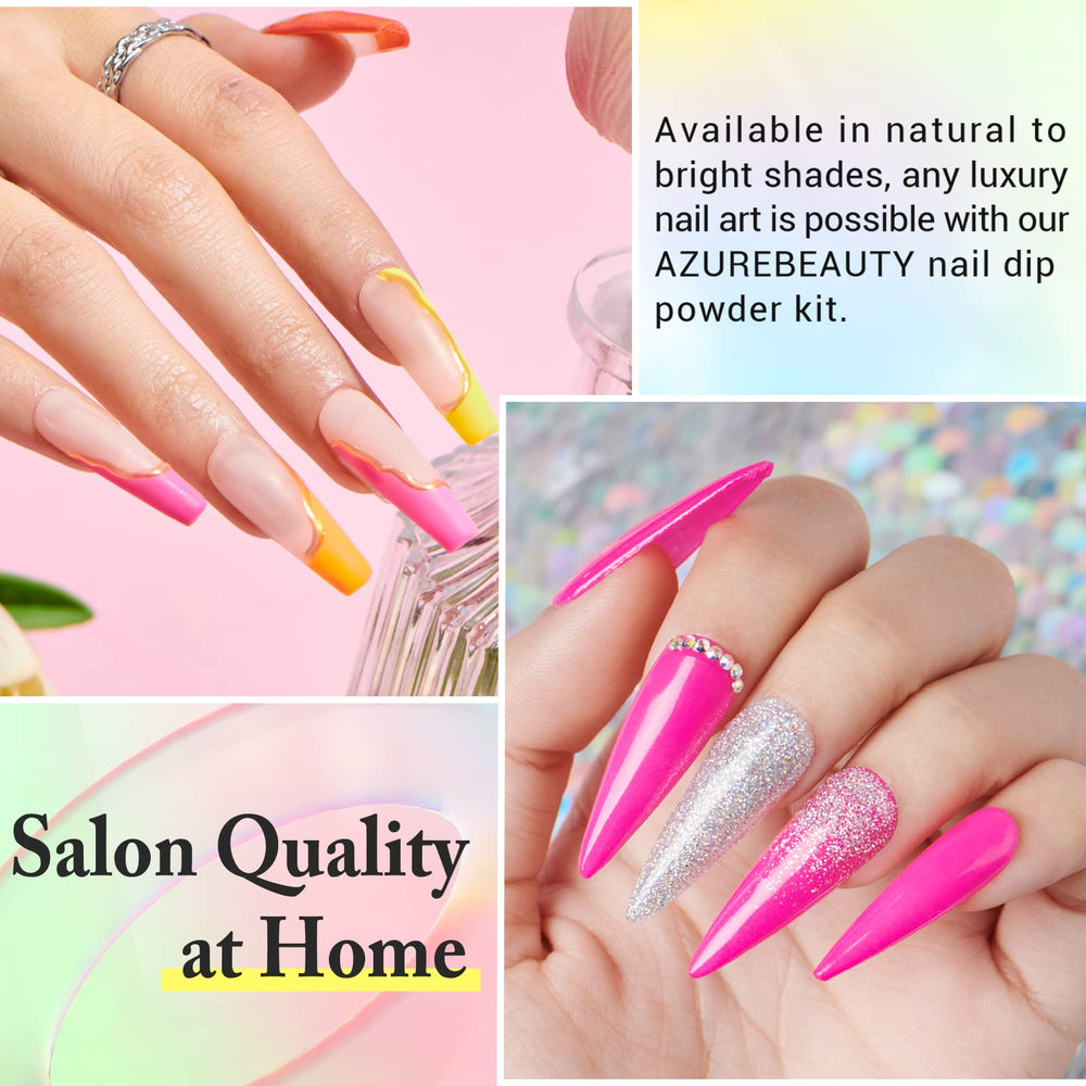 AzureBeauty dip liquid set bottles including base and top coats
