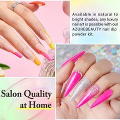 AzureBeauty dip liquid set bottles including base and top coats