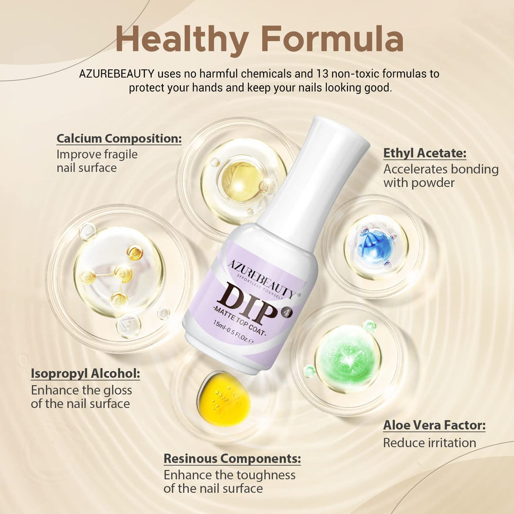 AZUREBEAUTY dip set demonstrates fast-dry application for busy days.