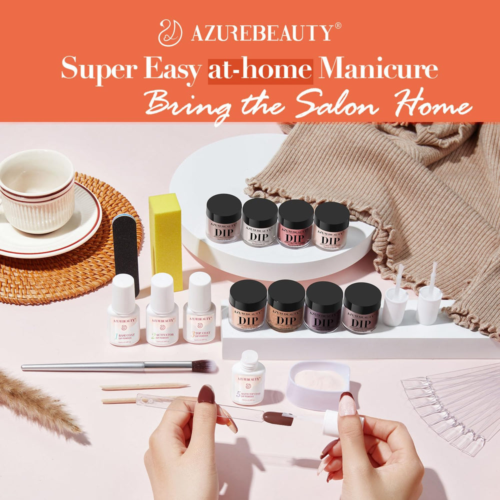 AZUREBEAUTY Dip Nails Glossy/Matte finish options enhance shine and durability.