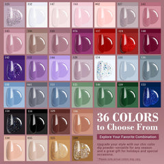 AzureBeauty 36-color dip powder palette for endless mix-and-match nail looks.