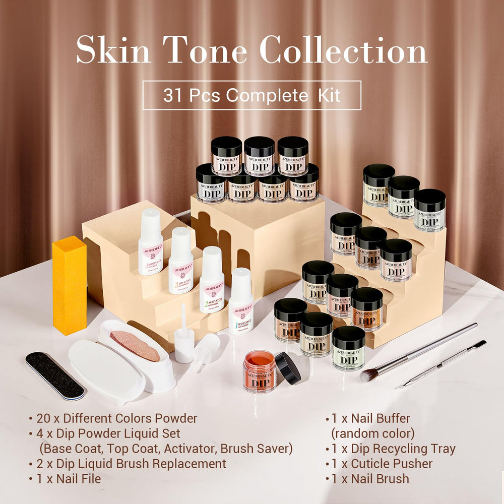 AzureBeauty dip powder application and drying process for a salon-like result.