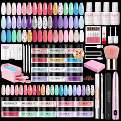 AZUREBEAUTY dip powder kit with 24 colors for at-home nail design options