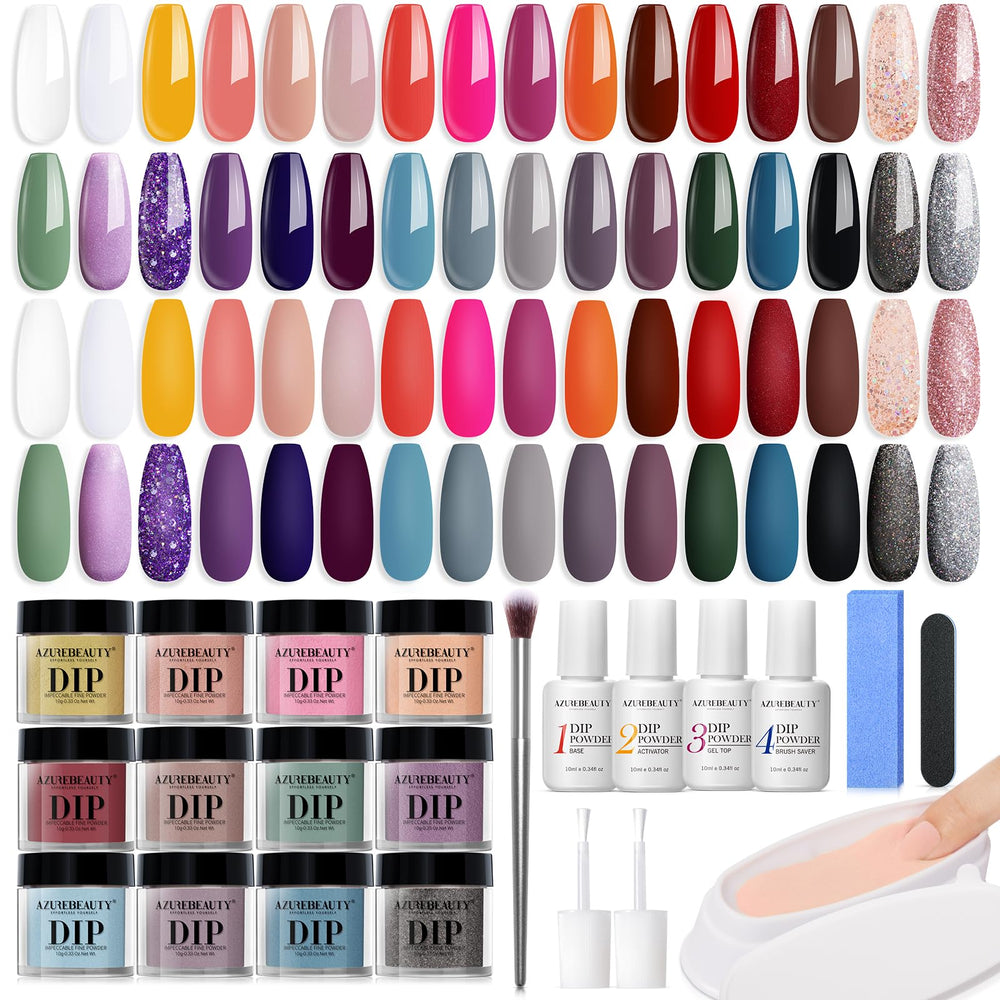 AZUREBEAUTY Dip Powder Kit with 32 colors for versatile, salon-quality nails