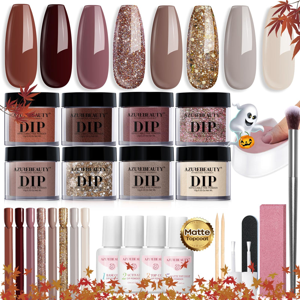 AzureBeauty dip powder kit shows color palette for easy at-home nails