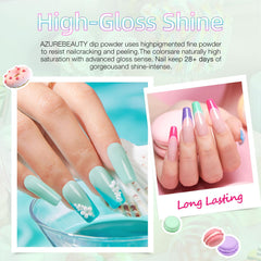 AZUREBEAUTY dip powder kit with hot pink powder for bold looks.