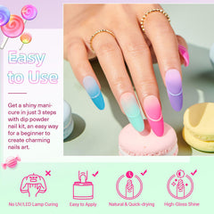 AZUREBEAUTY dip powder kit with purple-blue hues for versatile styles.