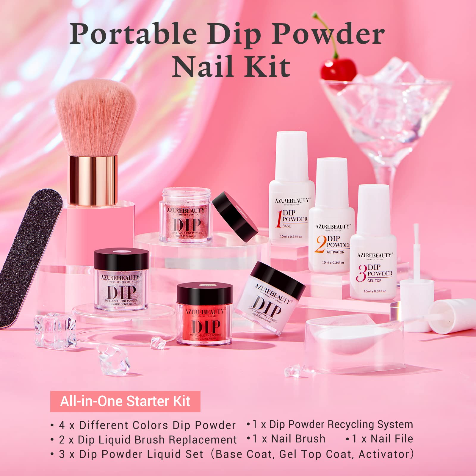 AzureBeauty Top Coat included to enhance shine and extend wear.