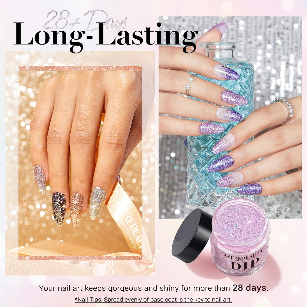 AZUREBEAUTY dip powder liquid set showing base activator top coats