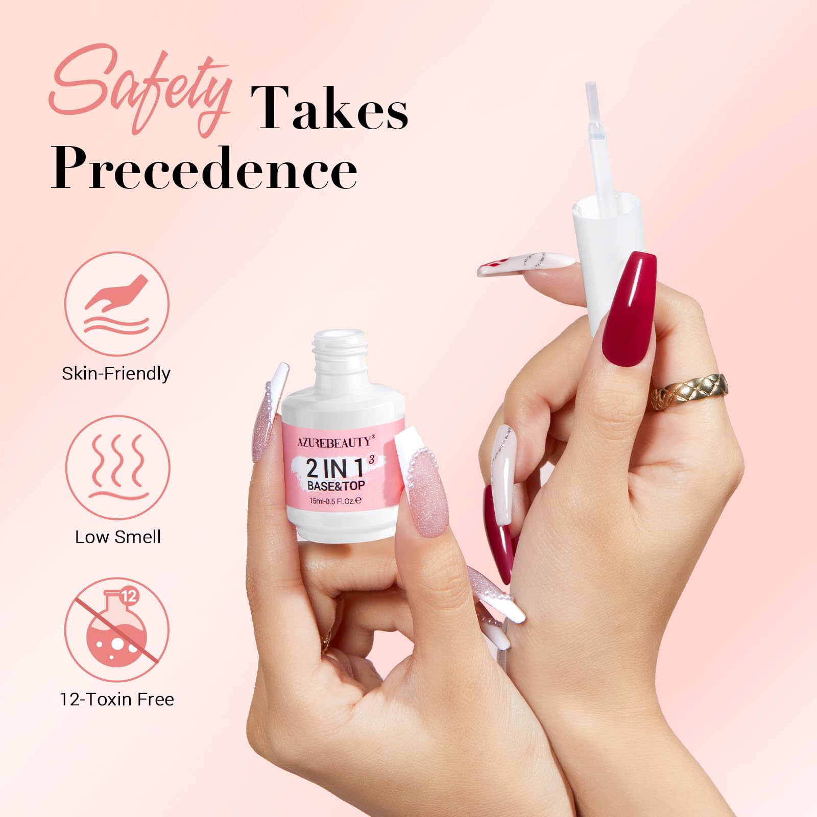 AzureBeauty Bond bottle helps prep nails for smooth, long-lasting adherence.