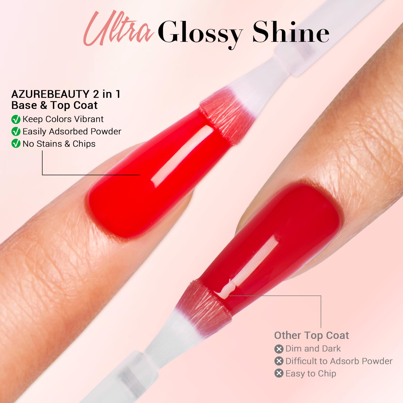 AzureBeauty Replacement Brushes ensure precise application during DIY nail care.