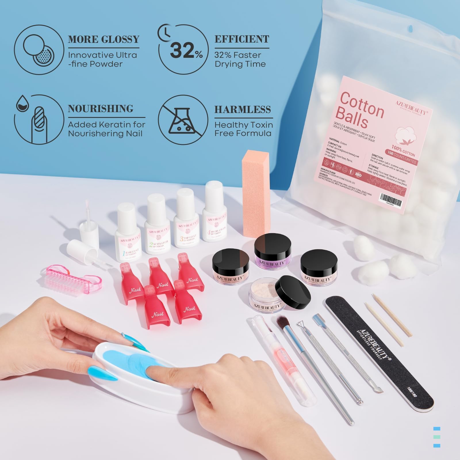 AZUREBEAUTY Dip Powder Recycling Tray for easy cleanup during manicures.