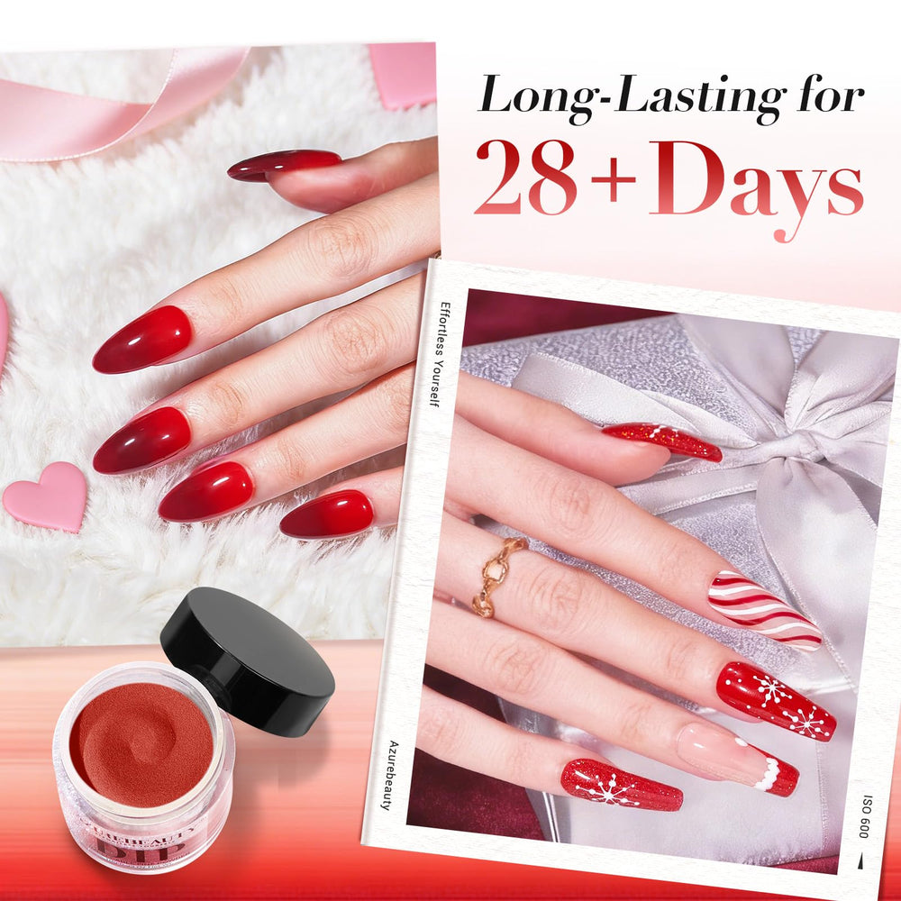AZUREBEAUTY rose pink dip powder for elegant, romantic nails.