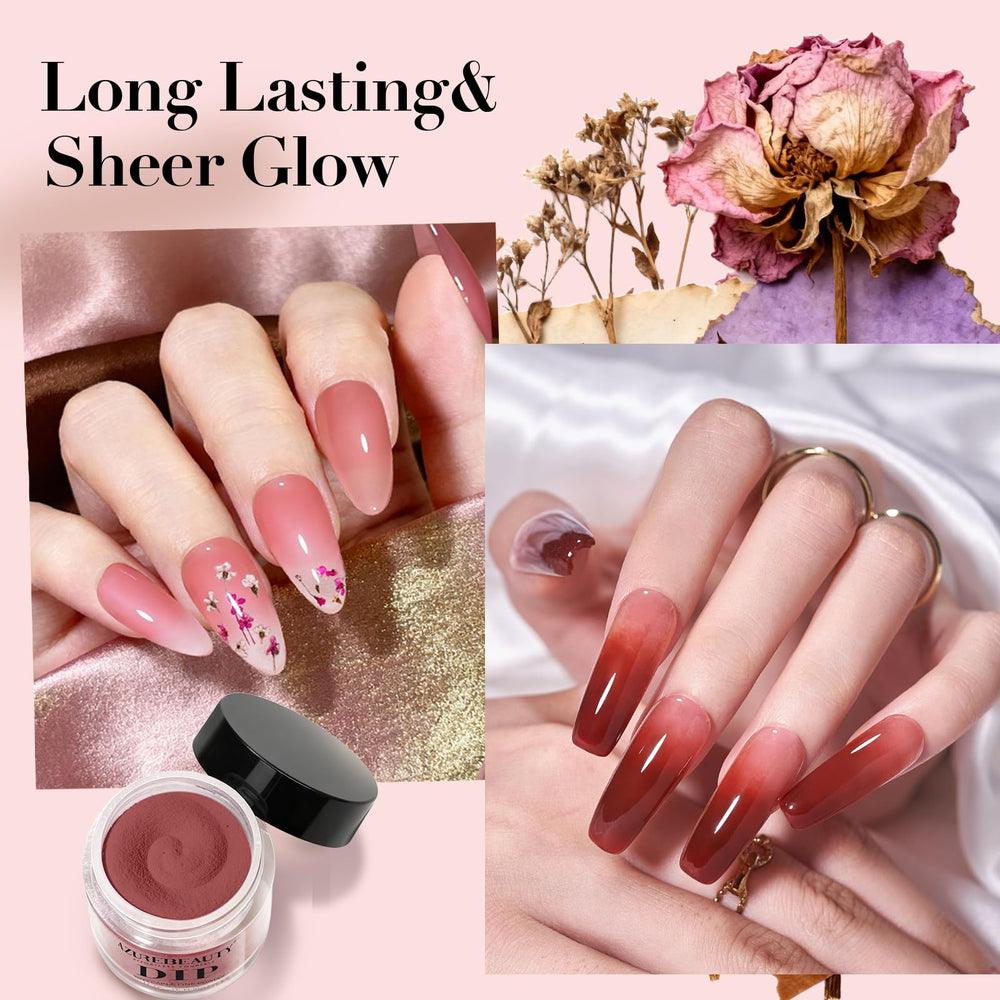 AZUREBEAUTY Dip Powder Set clear jelly shows foundation for natural-looking French tips
