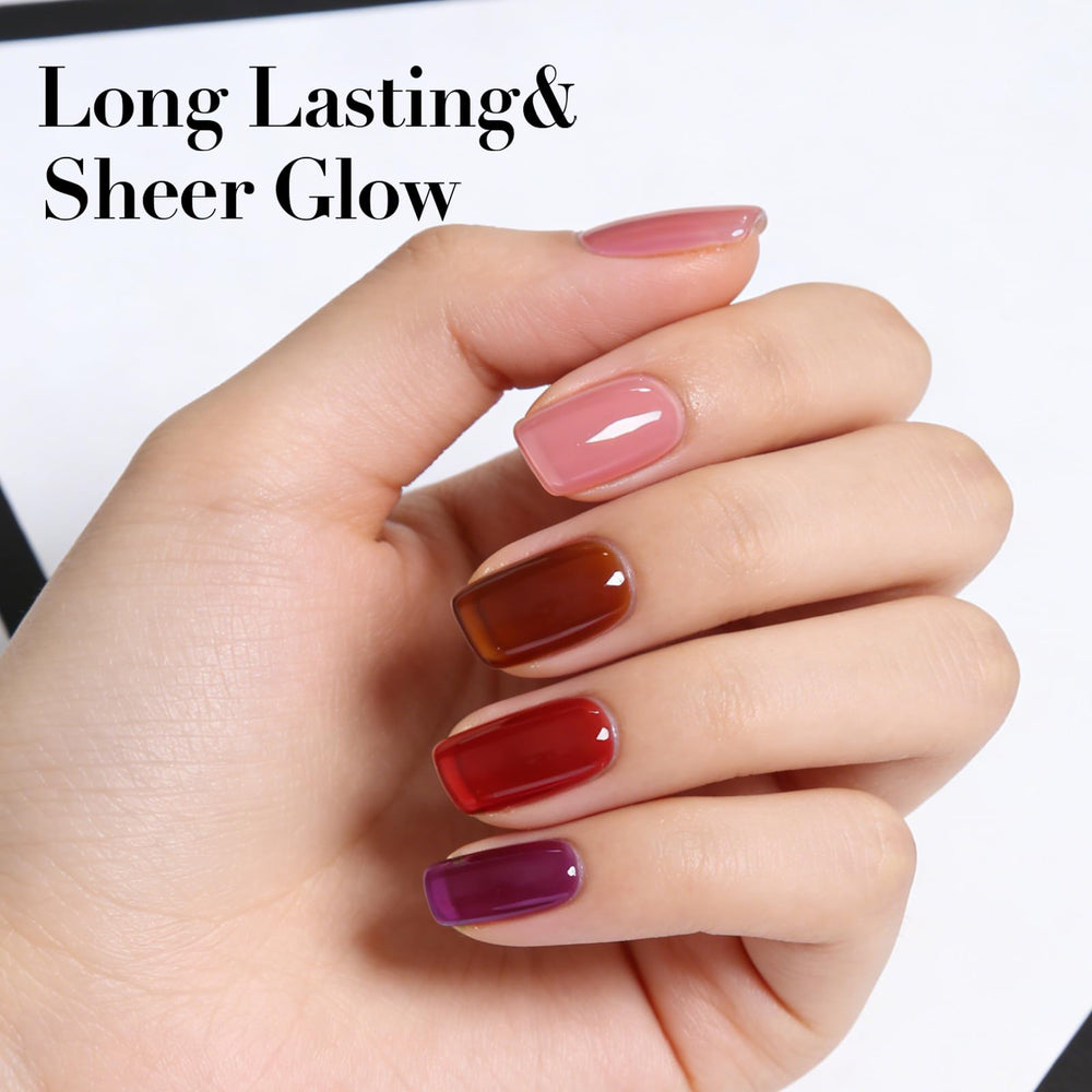 AZUREBEAUTY Dip Powder Set dusty jelly swatch offers soft matte finish