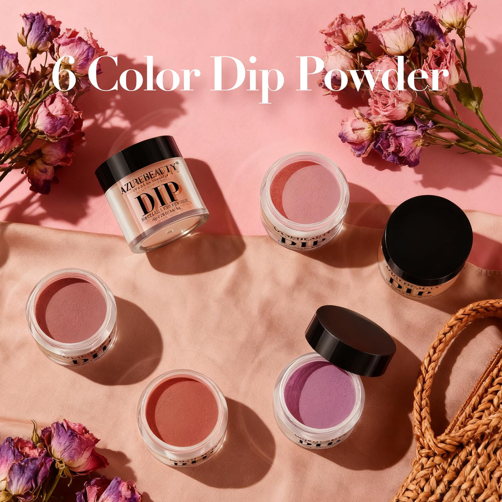 AZUREBEAUTY Dip Powder Set application scene highlights natural air-dry convenience