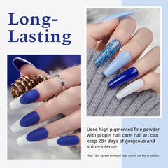 AzureBeauty white dip powder provides clean, crisp nails and shine.