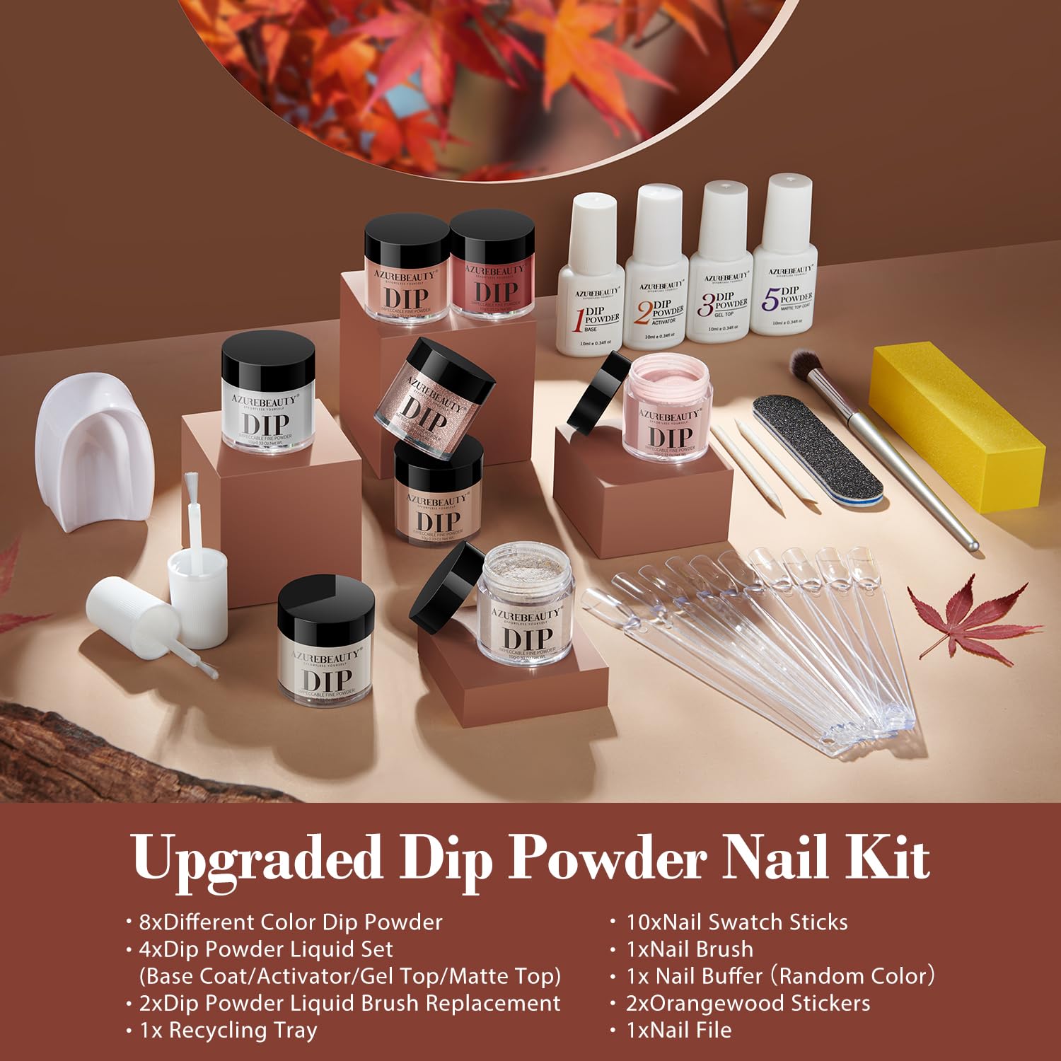 AzureBeauty dip powder delivers glossy, durable finish