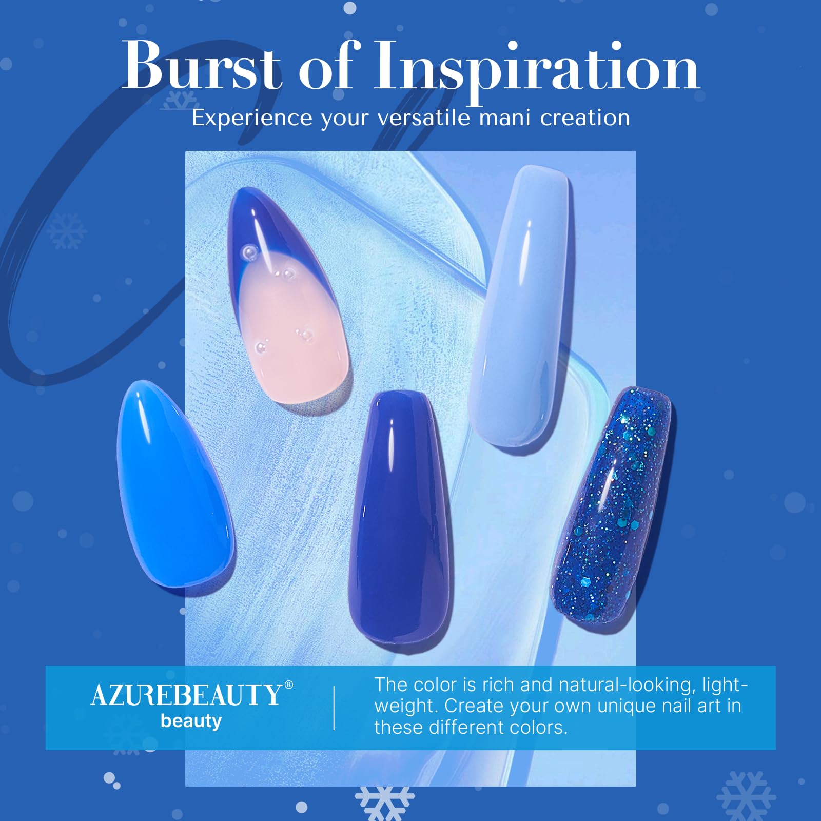 AzureBeauty packaging box keeps colors organized for easy DIY manicures.