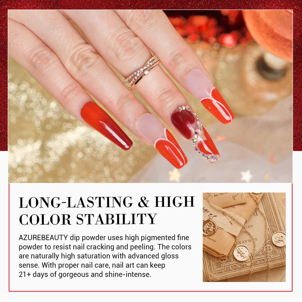 AZUREBEAUTY white dip powder for clean, crisp nail art.