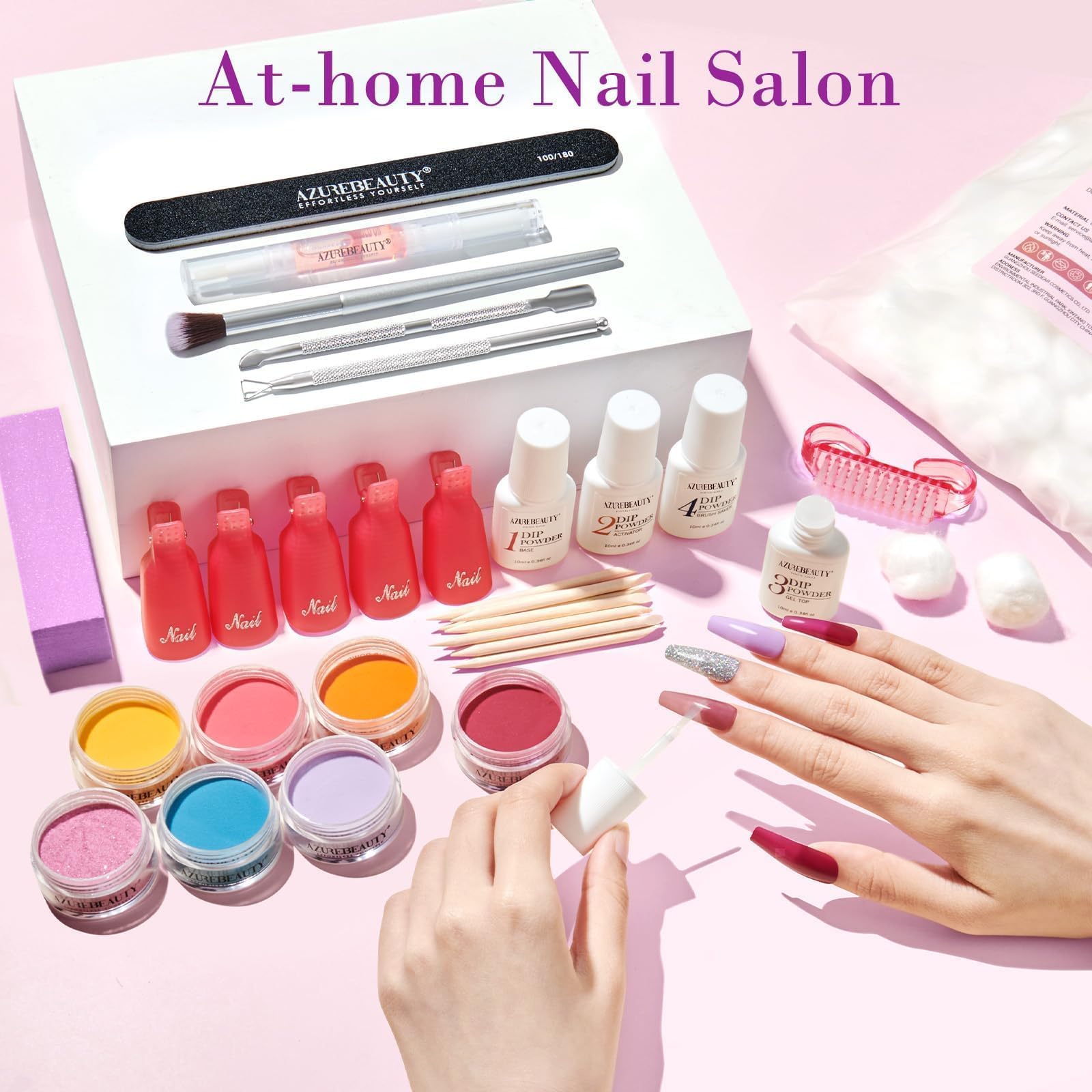 AZUREBEAUTY dip recycling tray and tools for cleanup