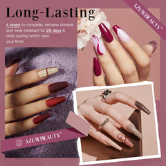 AZUREBEAUTY dip powder top coat bottle promotes shiny, durable finishes.