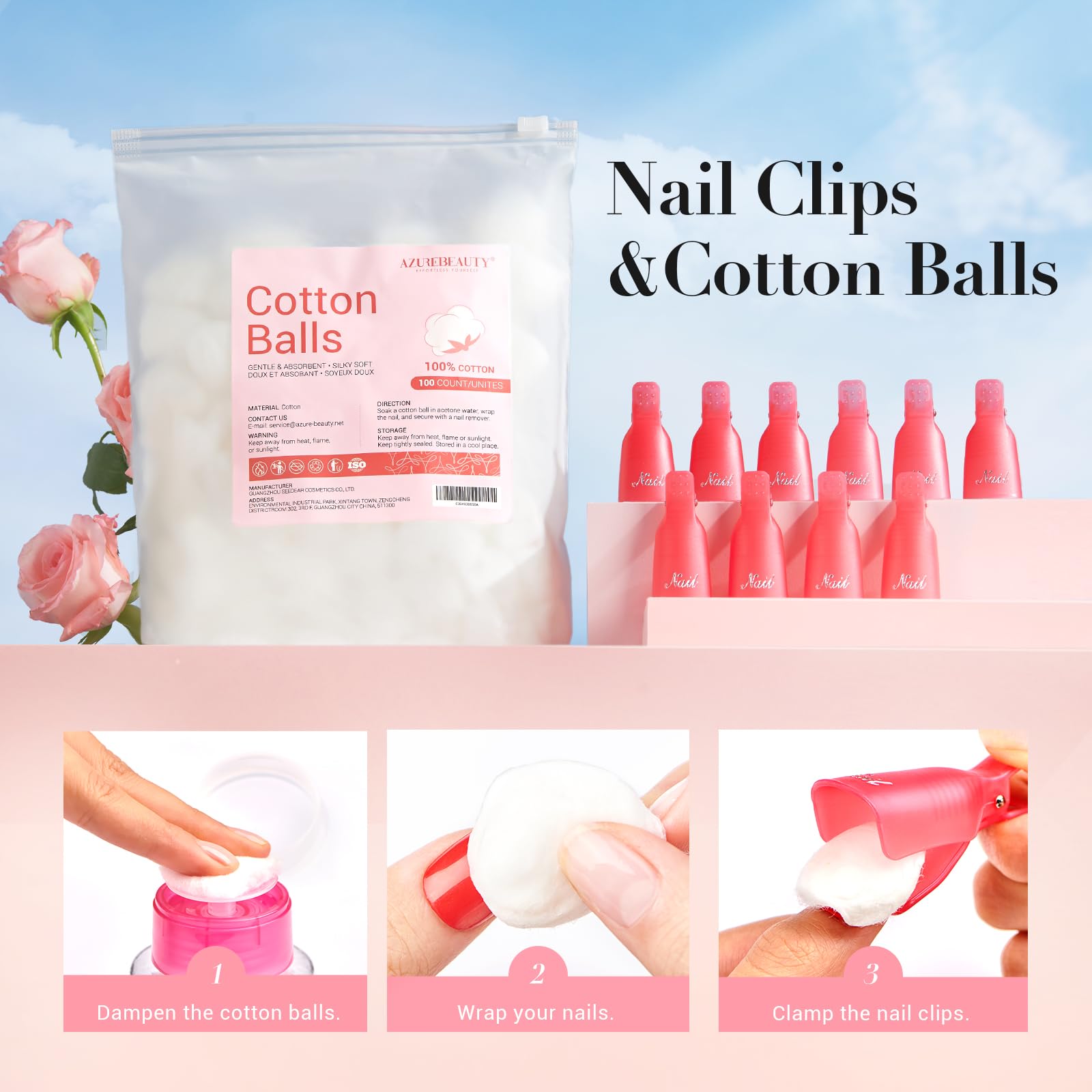 AzureBeauty easy removal tools support at-home nail refresh.