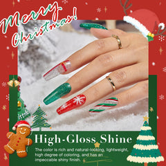AZUREBEAUTY festive dip powder closeup with vibrant green texture.
