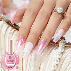 AZUREBEAUTY Glitter Pink Nail Polish dries in about 60 seconds.