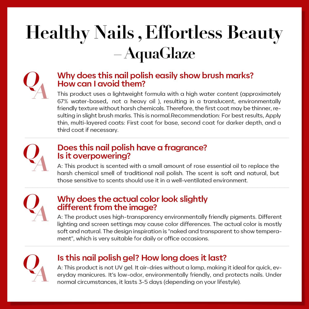 AzureBeauty Hydrating nail polish with 67% water content for smoother application.
