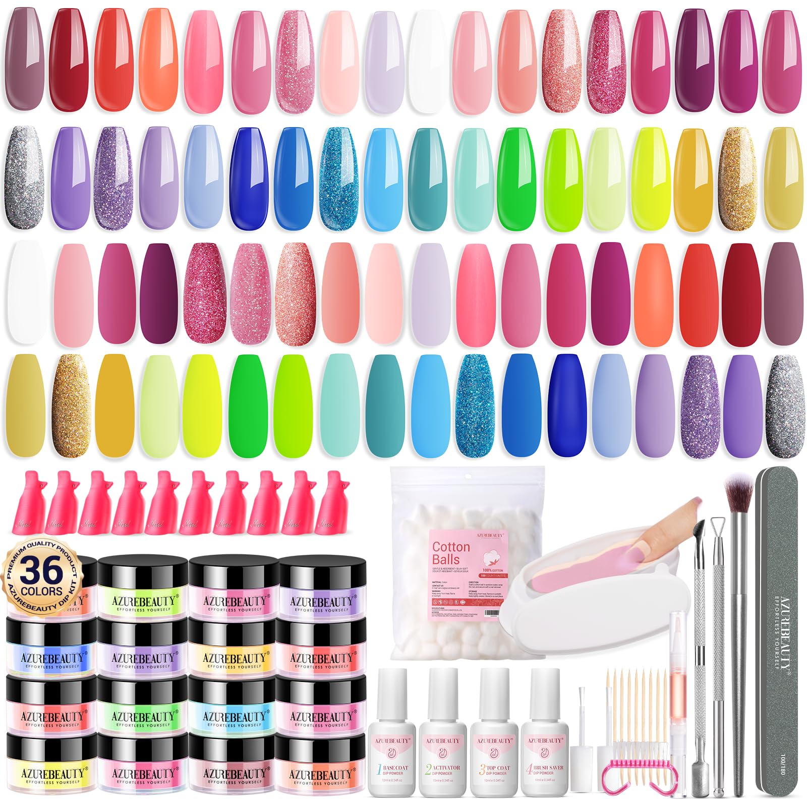 AzureBeauty kit-dip-nails-170pcs: pratique et durable pour une manucure DIY à domicile.