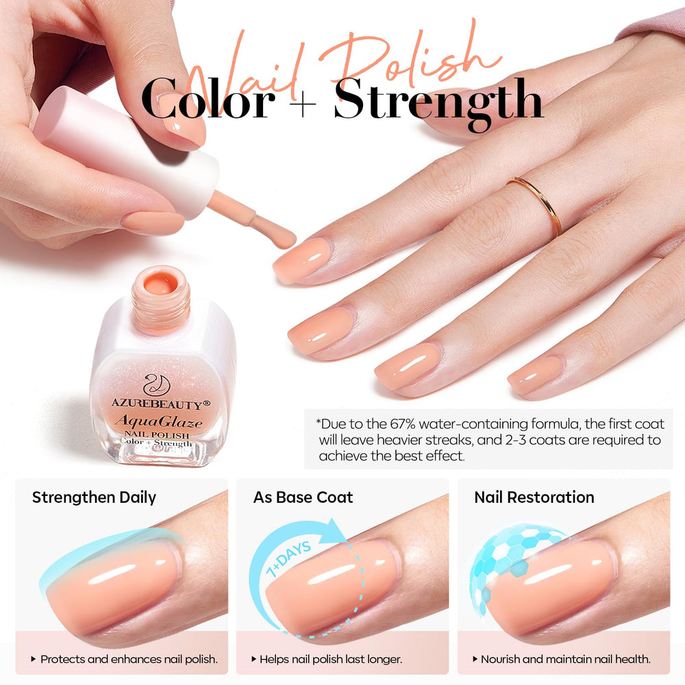 AzureBeauty AquaGlaze formula hints at hydrating feel during manicure