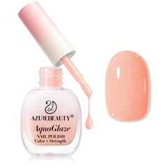 AzureBeauty Light Coral Orange Nail Polish bottle shows vibrant shade with quick-dry gloss