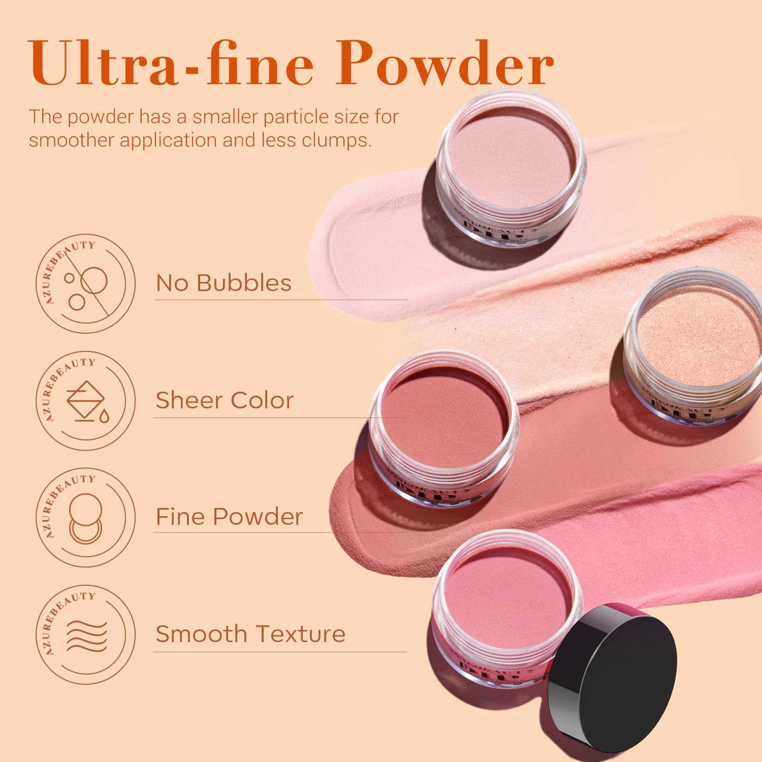 AzureBeauty liquid brush replacements for precise dipping.
