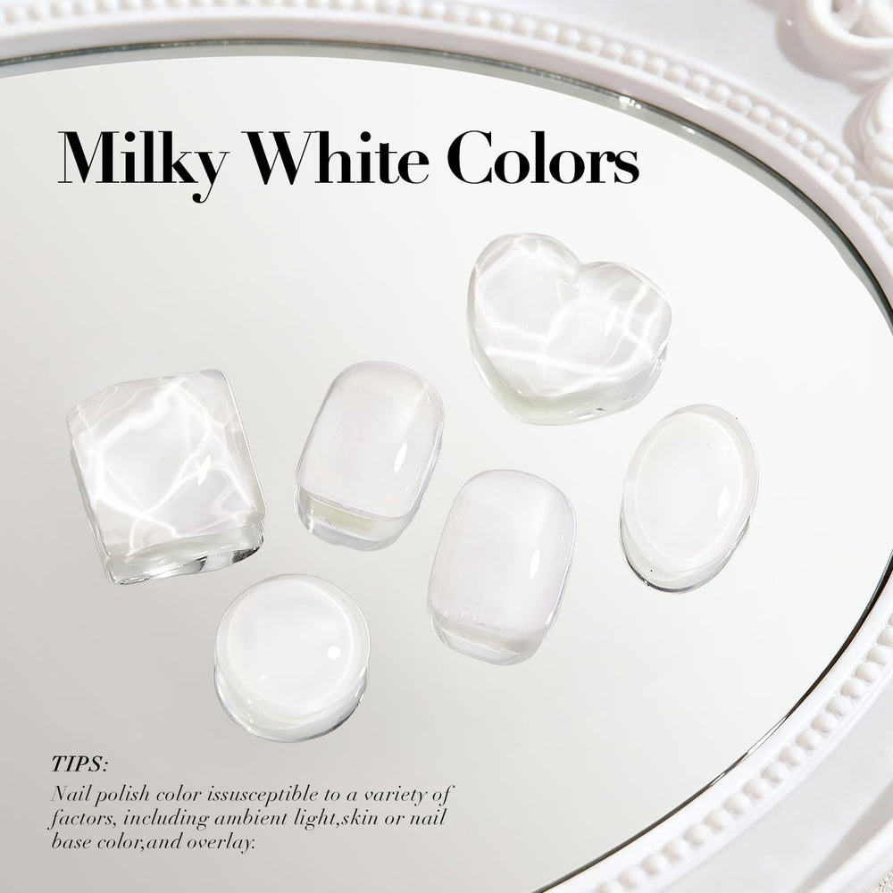 AzureBeauty Milky White dries quickly without UV light
