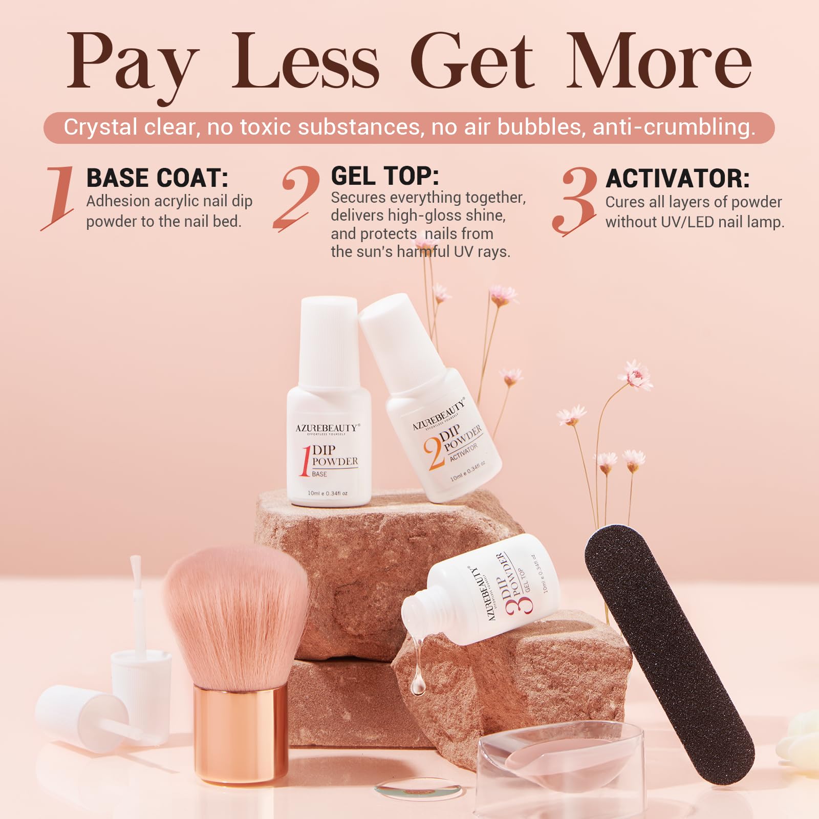 AZUREBEAUTY nail brush and file set for precise shaping